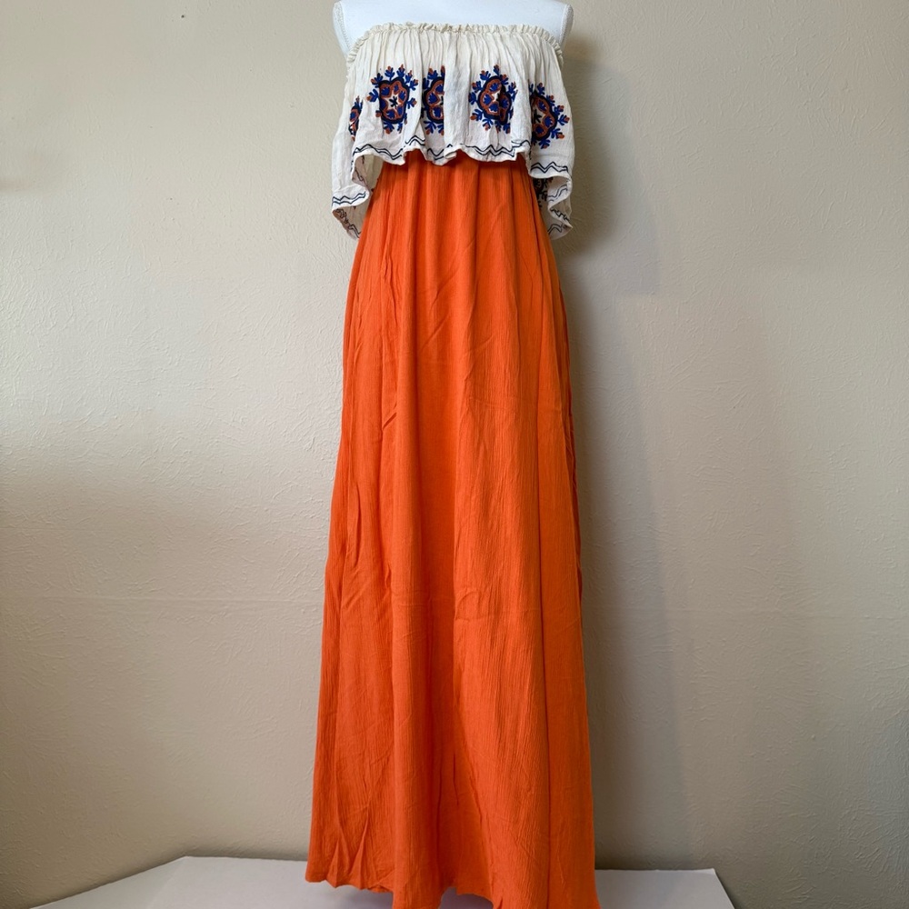 Judith March Strapless Boho Maxi Dress